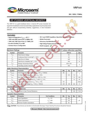 VRF141 datasheet  